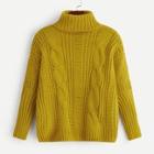 Romwe Cable Knit High Neck Jumper