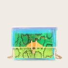 Romwe Snakeskin Pattern Clear Chain Bag