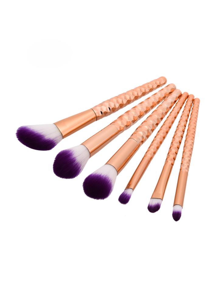 Romwe Honeycomb Design Cosmetic Brush 6pcs