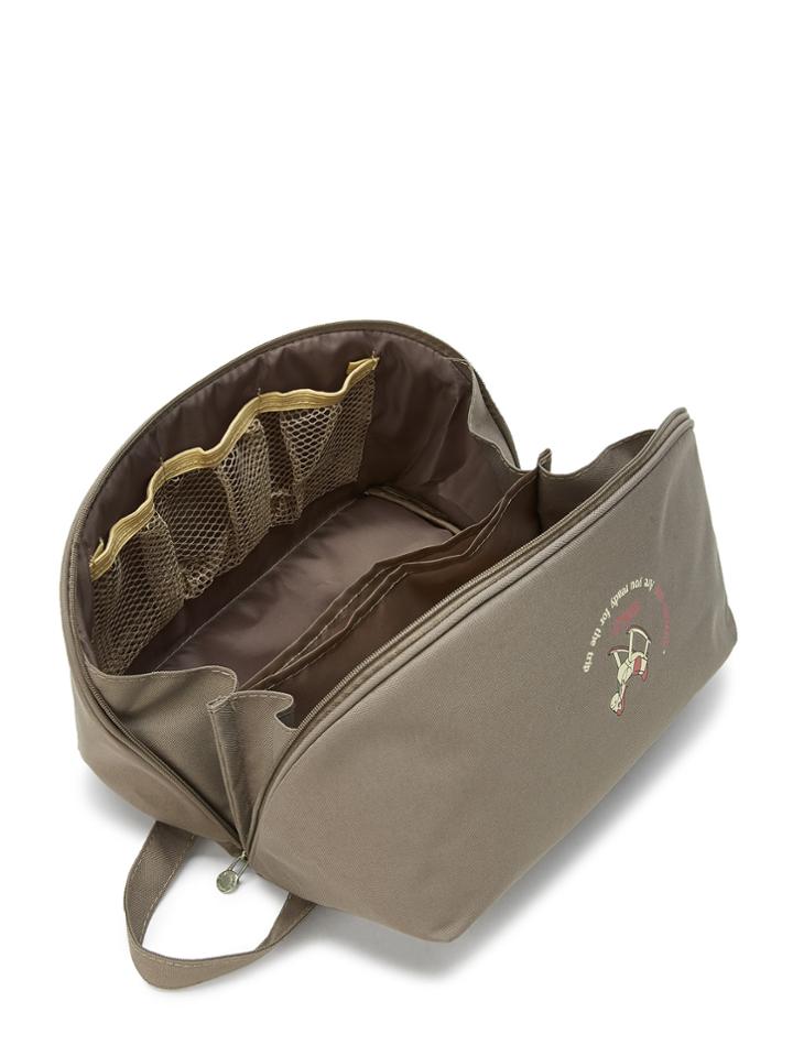 Romwe Slogan & Horse Print Makeup Bag