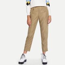 Romwe High Waist Solid Pants