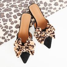 Romwe Bow Tie Slingback Suede Flat Mules