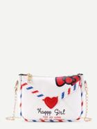 Romwe Envelope Design Pu Chain Bag With Heart