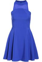 Romwe Halter Neck Sleeveless Blue Dress