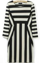 Romwe Half Sleeve Striped Bodycon Dress