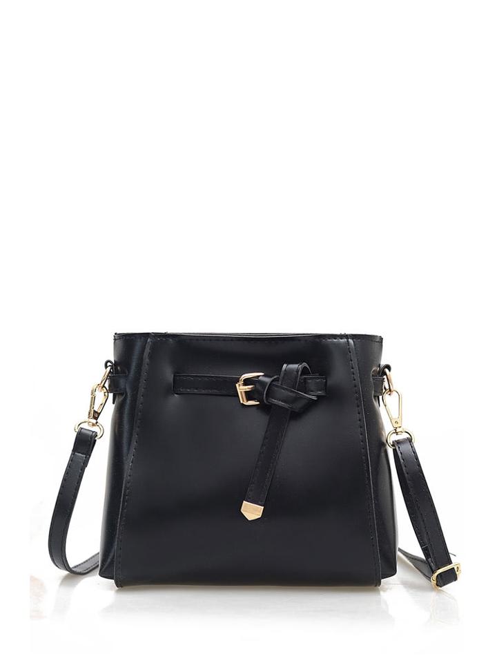 Romwe Drawstring Buckle Shoulder Bag