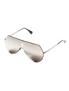 Romwe Silver Lens Triangle Cutout Detail Sunglasses