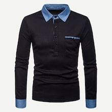 Romwe Guys Contrast Trim Polo Shirt