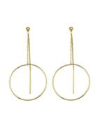 Romwe Gold Minimalist Geometric Statement Circle Female Earrings