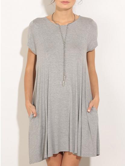 Romwe Edge Pocket T-shirt Dress