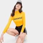 Romwe Quarter Zip Letter Print Tee