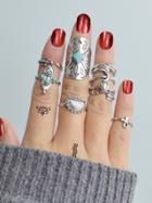 Romwe At-silver Moon Arrow Ring 9-pieces Set