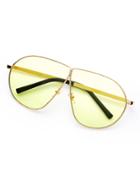 Romwe Contrast Bar Flat Lens Sunglasses