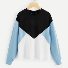 Romwe Drop Shoulder Cut-and-sew Pullover