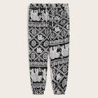 Romwe Guys Tribal Print Drawstring Pants