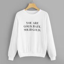 Romwe Slogan Print Rib Trim Sweatshirt