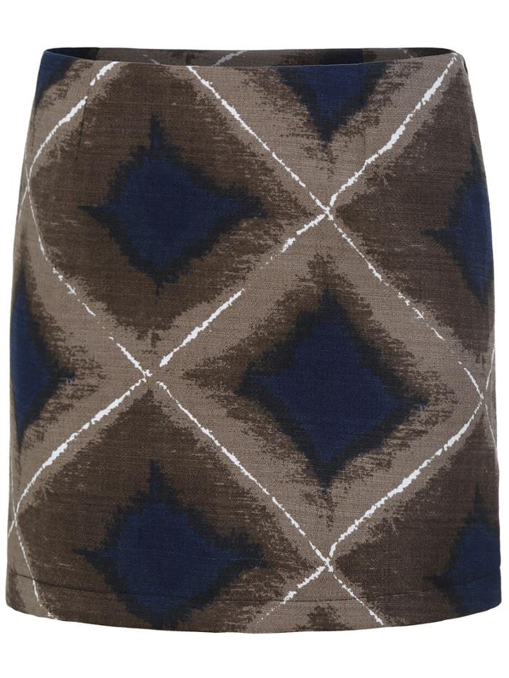Romwe Diamond Print Bodycon Skirt