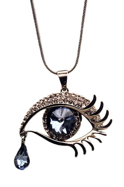 Romwe Diamante Eye Shaped Necklace