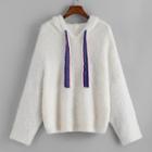 Romwe Plus Drawstring Hoodie Jumper