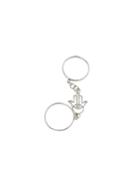 Romwe Silver Chain Long Ring