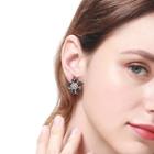 Romwe Gemstone Stud Earrings 1pair