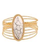 Romwe Stone Detail Multi Layered Bracelet