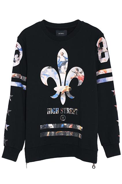 Romwe Famous Painting Black Sweatshirt