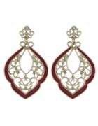 Romwe Enamel And Rhinestone Large Women Hanging Stud Earrings