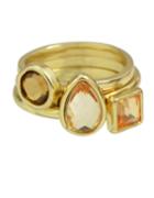 Romwe Gold Plated Small Finger Rings Set