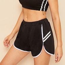 Romwe Elastic Hem Dolphin Hem Shorts
