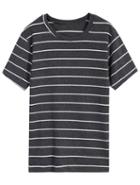 Romwe Striped Slim Grey T-shirt