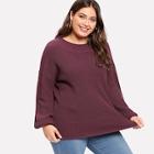 Romwe Plus Drop Shoulder Solid Oversized Jumper