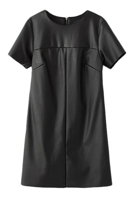 Romwe Black Pu Dress