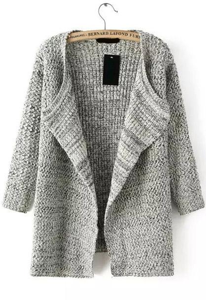 Romwe Knit Loose Beige Cardigan