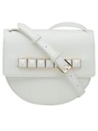 Romwe White Magnetic Embellished Shoulder Bag
