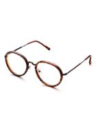 Romwe Brown Frame Round Design Sunglasses