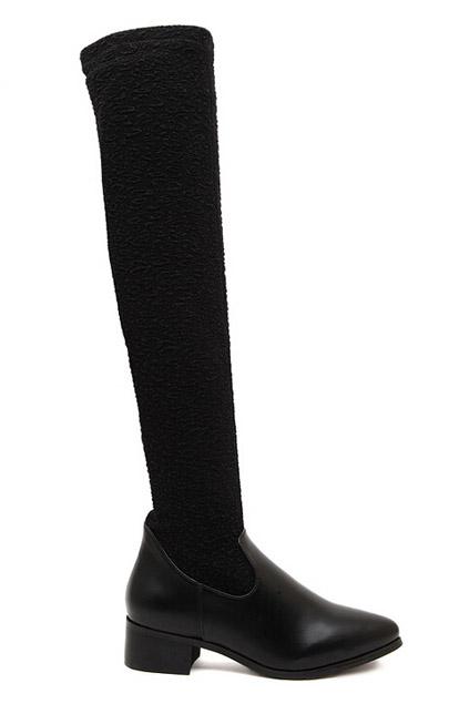 Romwe Cool Black Thigh Boots