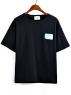 Romwe Embroidery Patch Black T-shirt