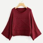 Romwe Plus Cable Knit Solid Sweater