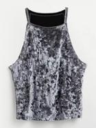 Romwe Drop Armhole Crushed Velvet Cami