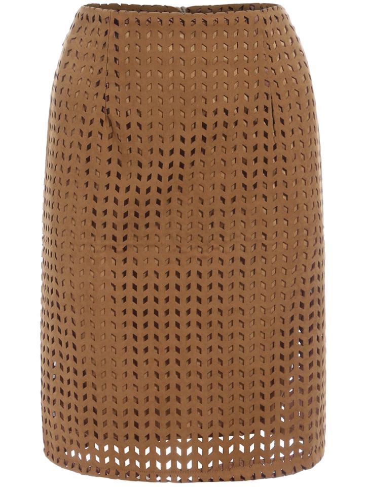 Romwe Slit Back Hollow Skirt