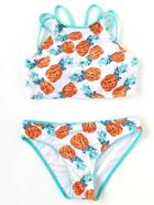 Romwe White Pineapple Print Push Up Bikini Set
