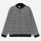 Romwe Guys Zip Up Half Placket Striped Pullover