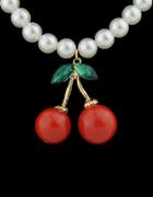Romwe White Bead Cherry Necklace