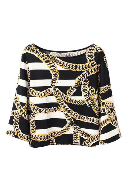 Romwe Romwe Floral Print Color Block Cropped Sleeves Loose T-shirt