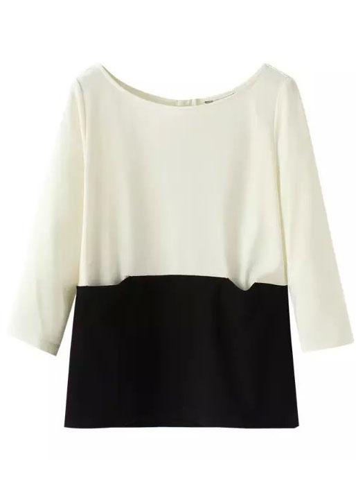 Romwe Color-block Back Zipper Top