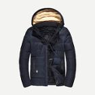 Romwe Men Fleece Lined Solid Hooded Puffer Coat