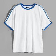 Romwe Guys Drop Shoulder Ringer Tee