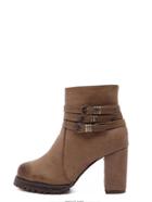 Romwe Brown Buckle Strap Chunky Boots