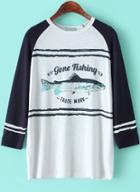Romwe Fish Print Loose T-shirt